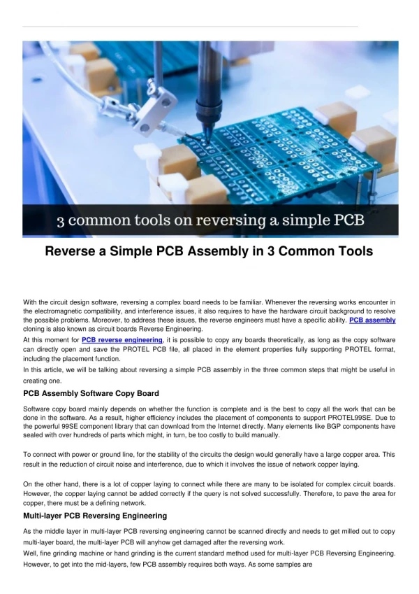 Reverse a Simple PCB Assembly in 3 Common Tools