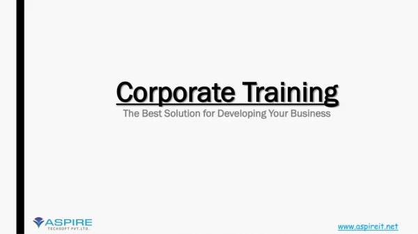 Corporate Training Institute in Pune - Corporate Technical Courses