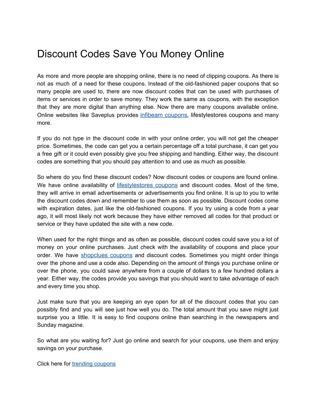 discount codes save you money online