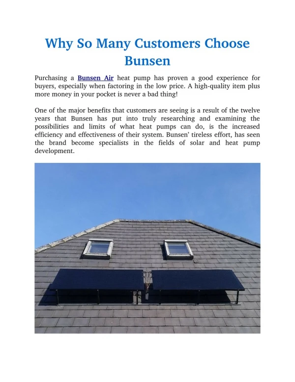 Why So Many Customers Choose Bunsen