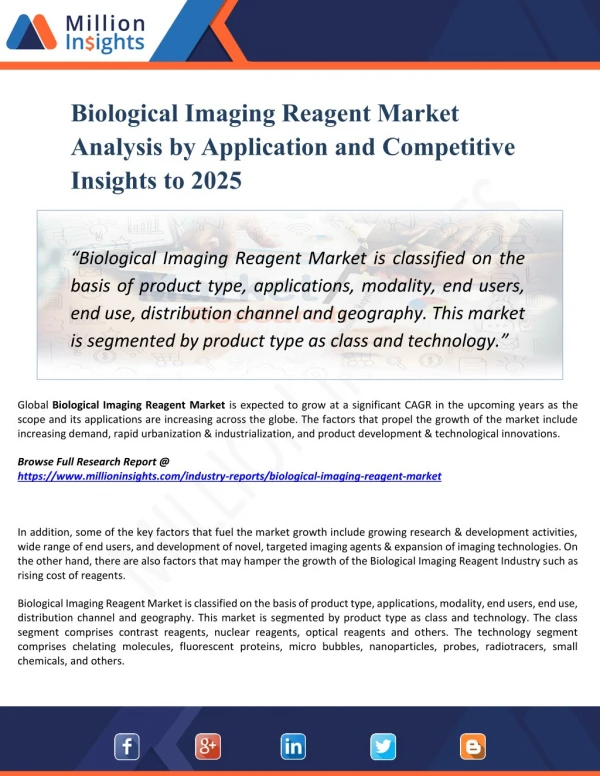 Biological Imaging Reagent Market Trends, Investment Feasibility Analysis Report 2025