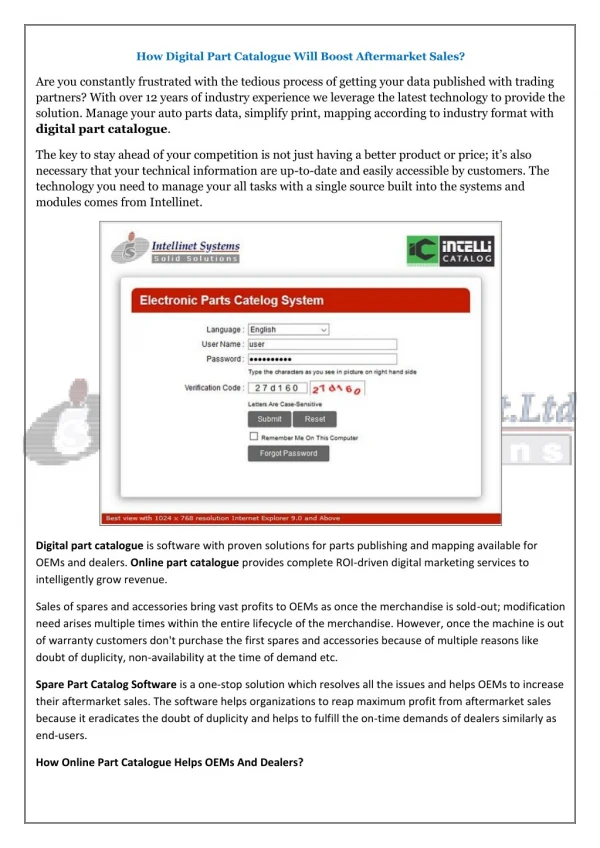 How Digital Part Catalogue Will Boost Aftermarket Sales?