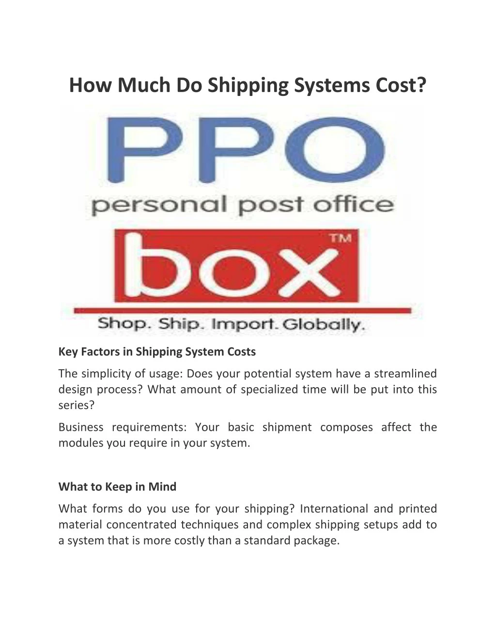 how much do shipping systems cost