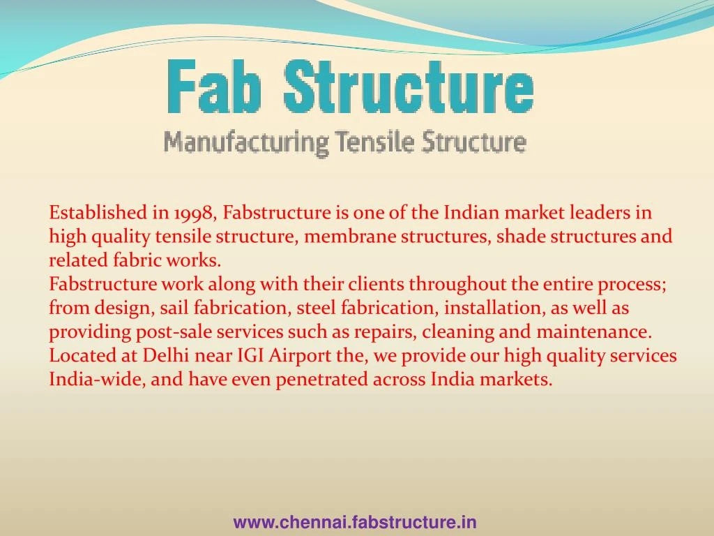 established in 1998 fabstructure