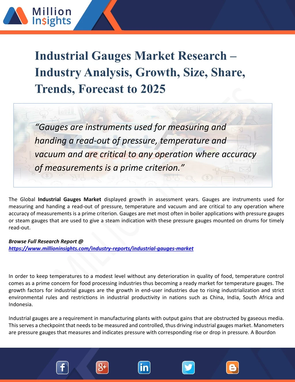 industrial gauges market research industry