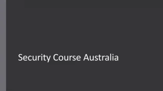 Security Course Australia - slide 1