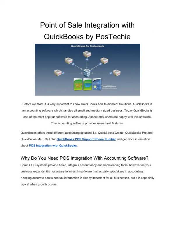 How Point of Sale Integration with QuickBooks? Why this we need? - PosTechie