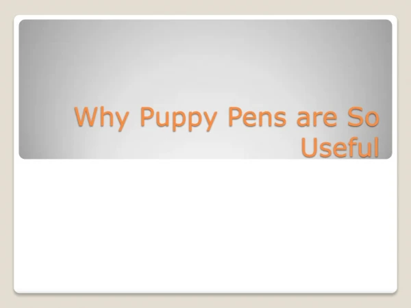 Why Puppy Pens are SoÂ Useful
