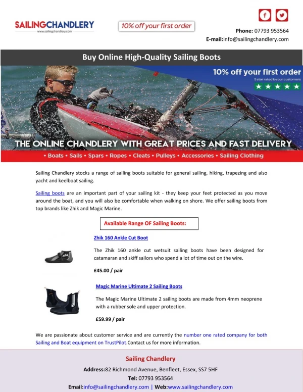 Buy Online High-Quality Sailing Boots