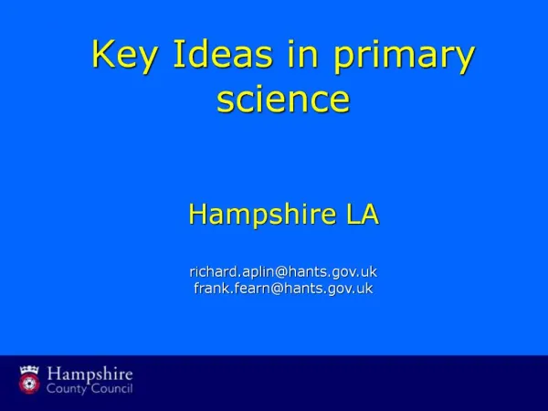 Key Ideas in primary science