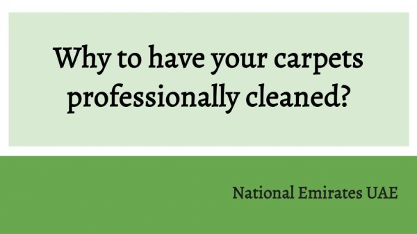 Carpet Cleaning Services - National Emirates UAE