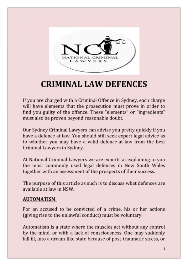 Our Sydney Criminal Lawyers can advise you pretty quickly