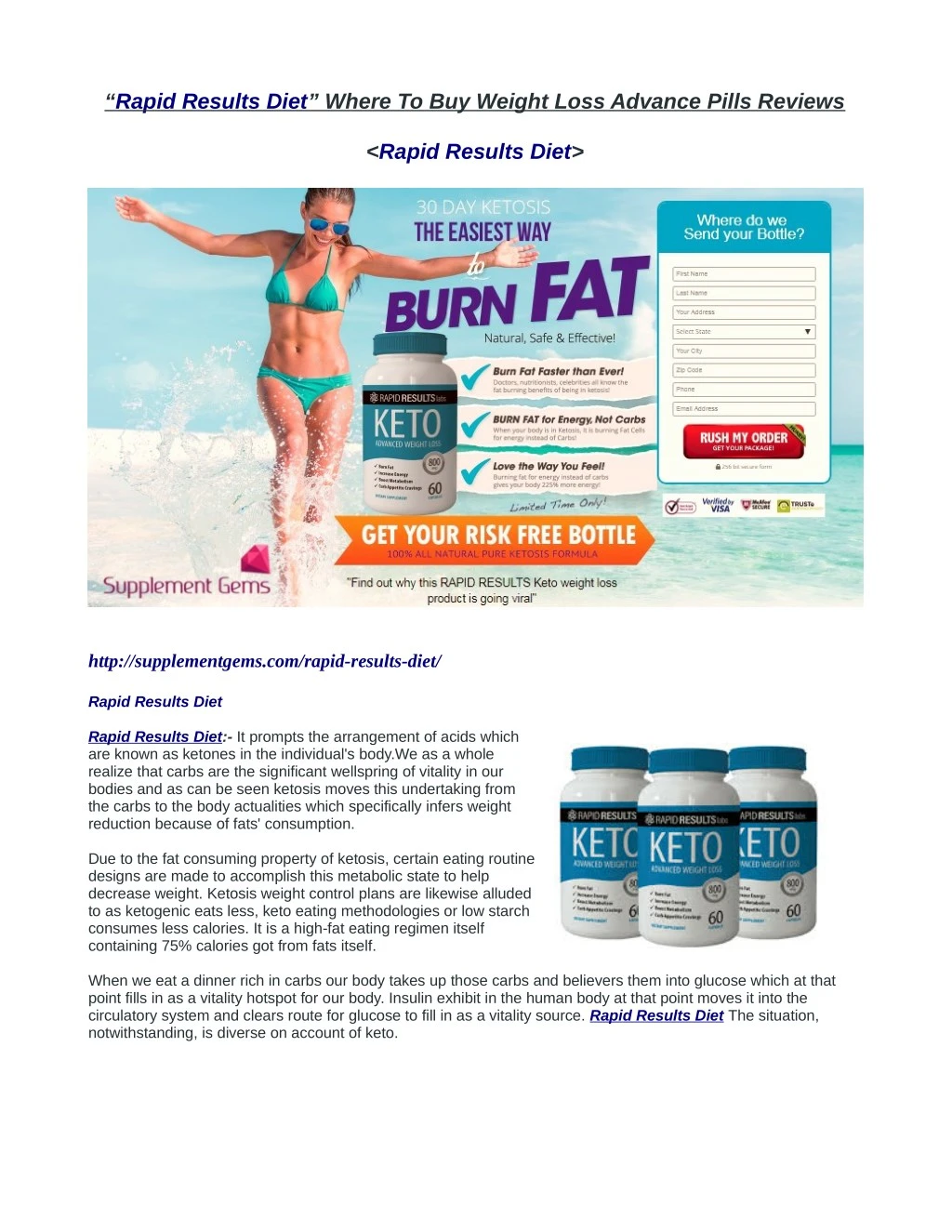 rapid results diet