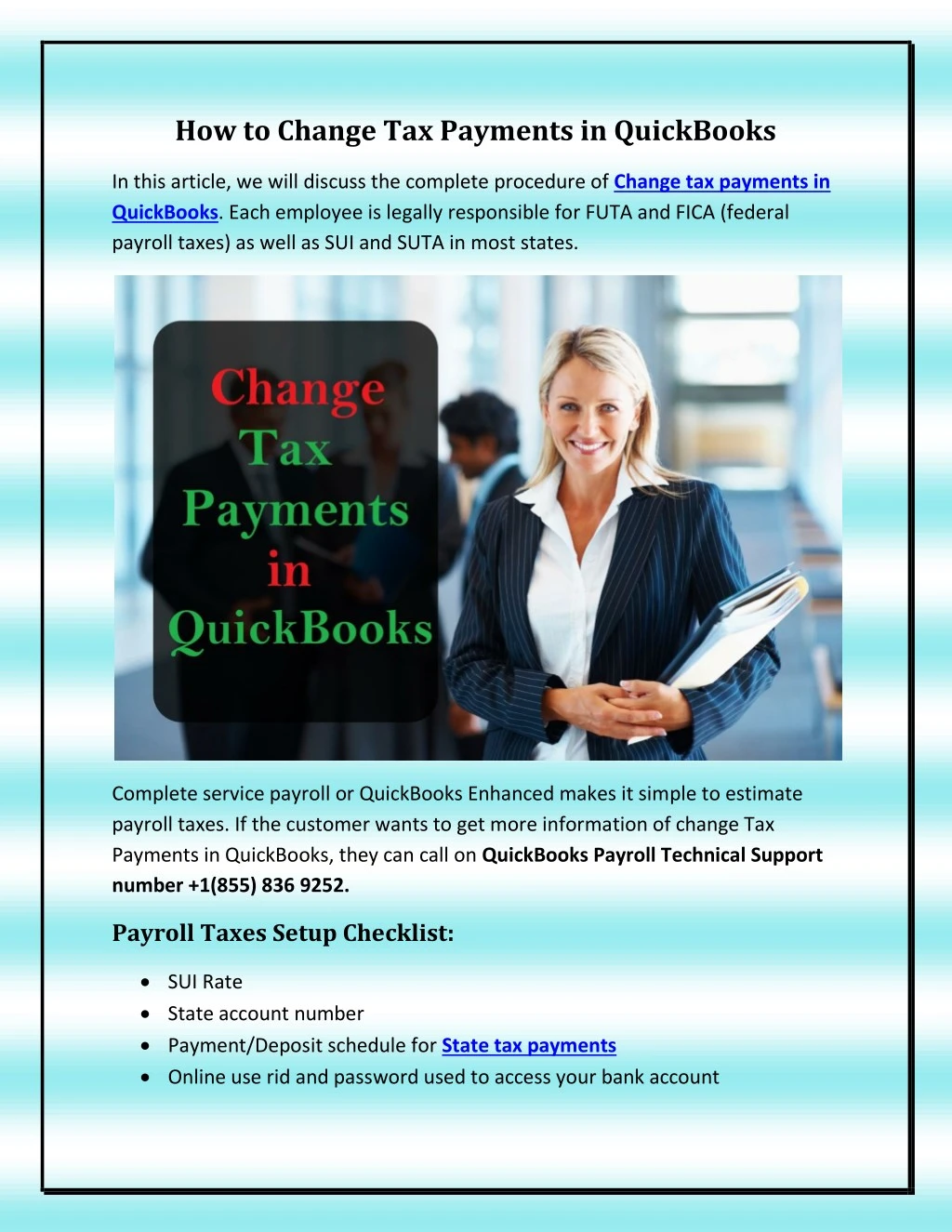 how to change tax payments in quickbooks