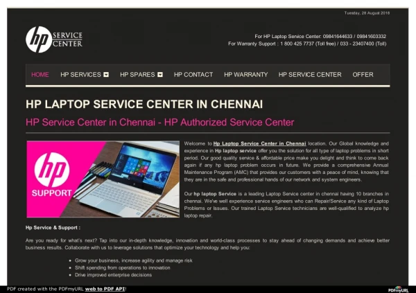 Hp Laptop Service Center in Chennai