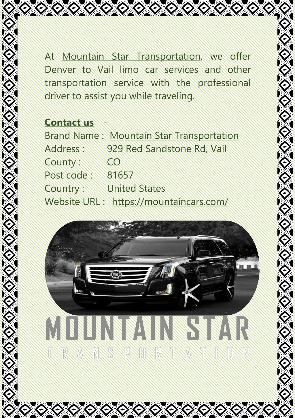 at mountain star transportation we offer denver