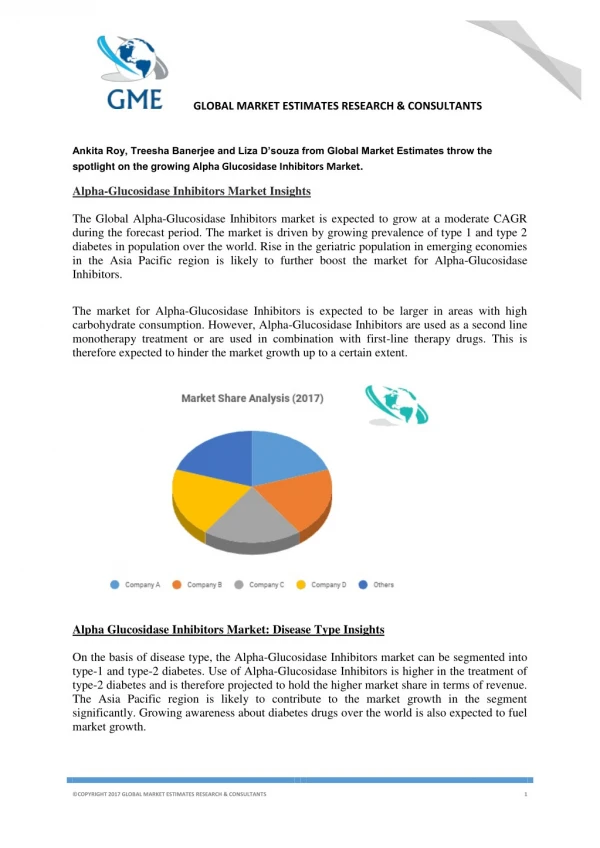 Alpha Glucosidase Inhibitors Market Revenues, Future Growth and Outlook, 2017–2025