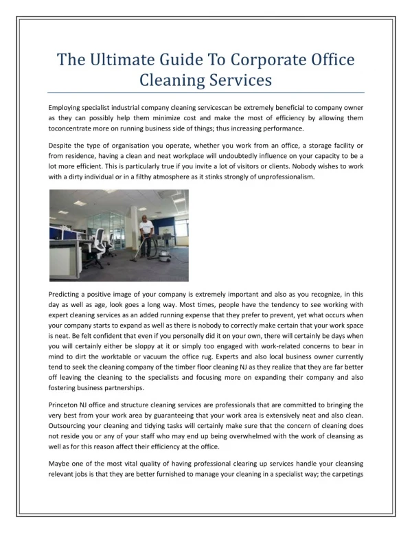 The Ultimate Guide To Corporate Office Cleaning Services