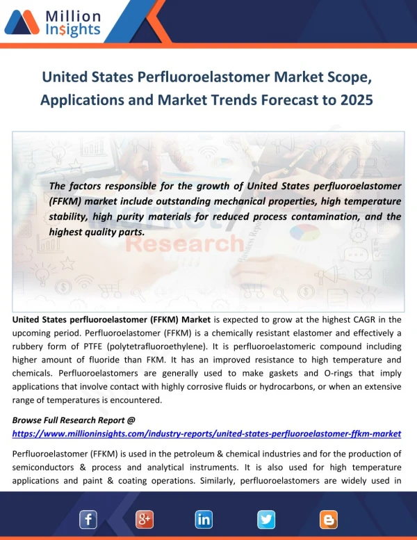 United States Perfluoroelastomer Market Scope, Applications and Market Trends Forecast to 2025