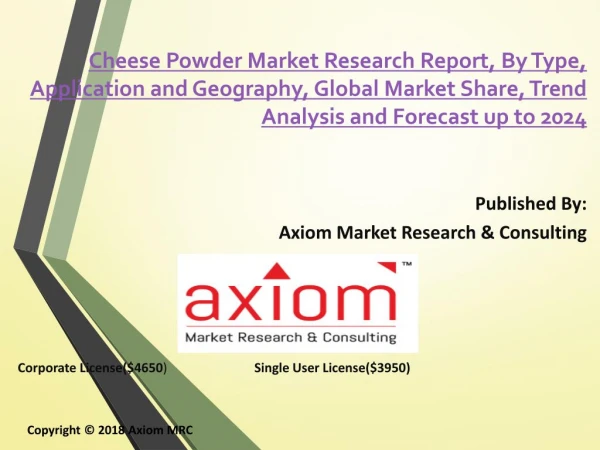 Worldwide Cheese Powder Market 2018-Growth, Trends and Forecasts to 2024