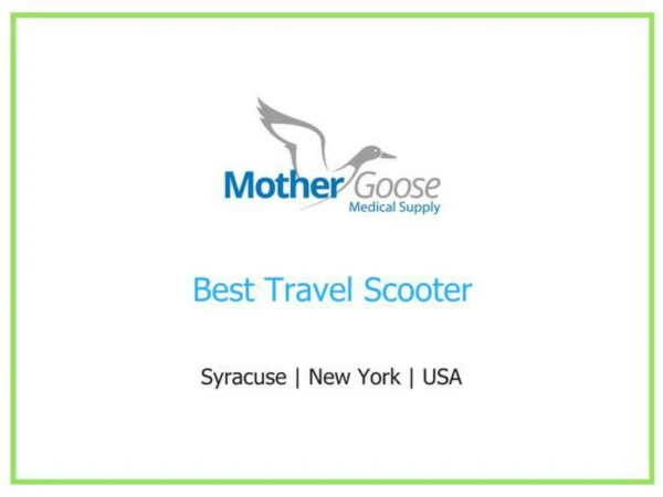 best Travel Scooters from Mother Goose Medical Supply