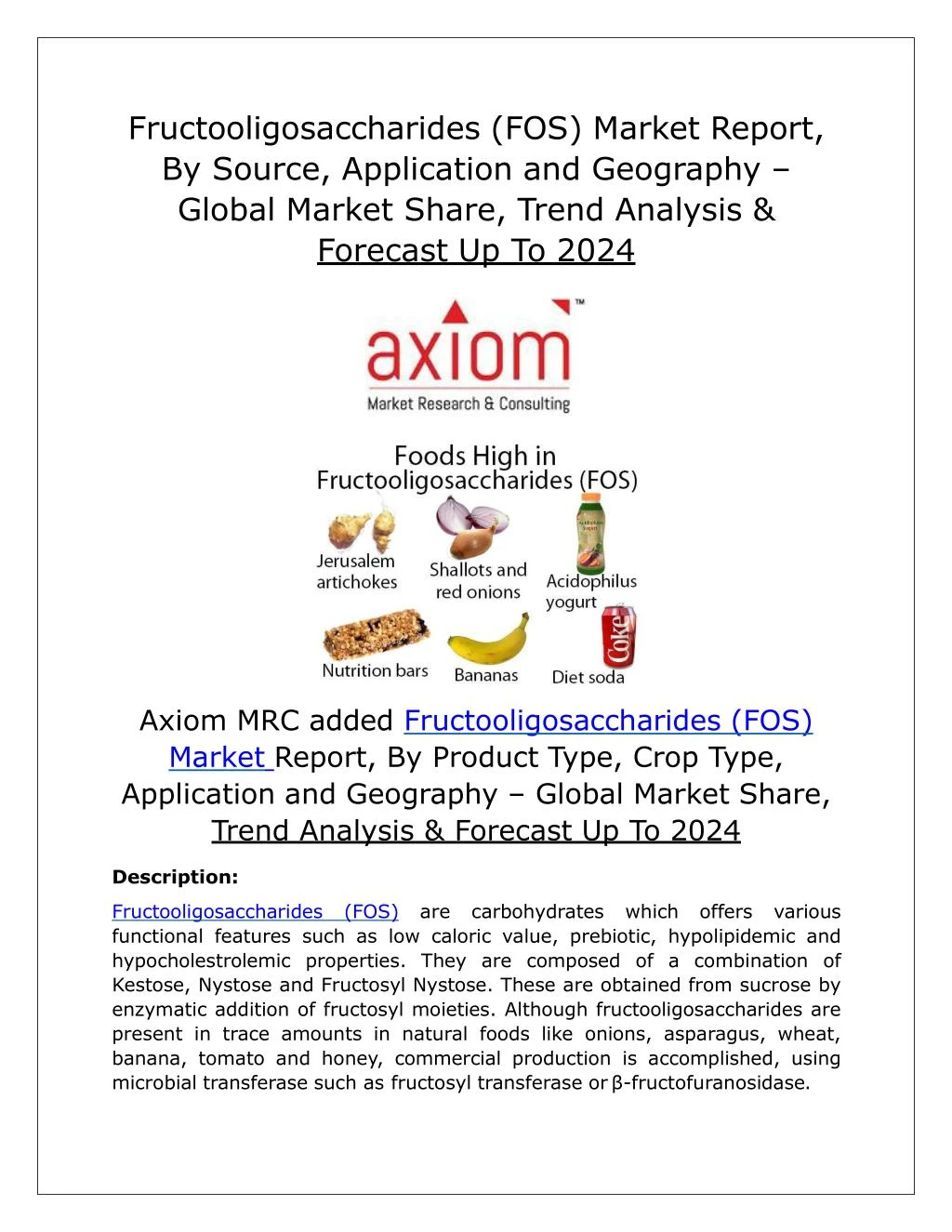 fructooligosaccharides fos market report