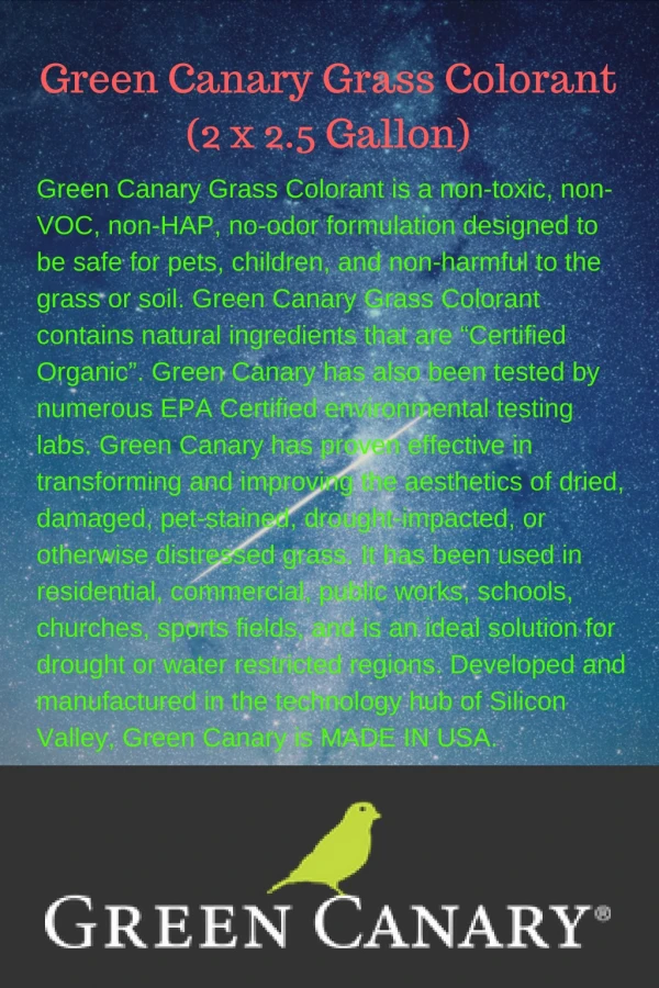 Green Canary Grass Colorant (2 x 2.5 Gallon)