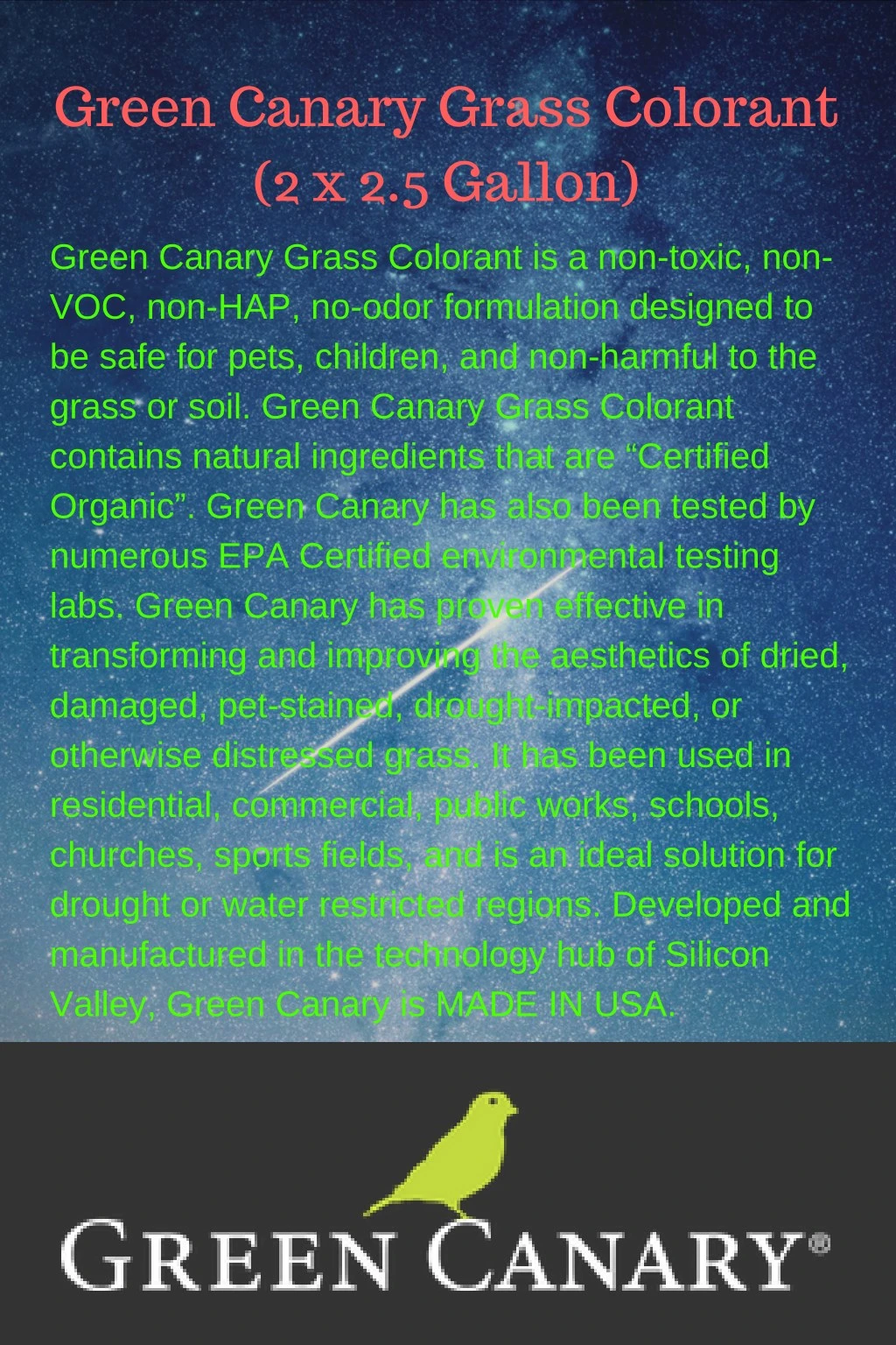 green canary grass colorant 2 x 2 5 gallon