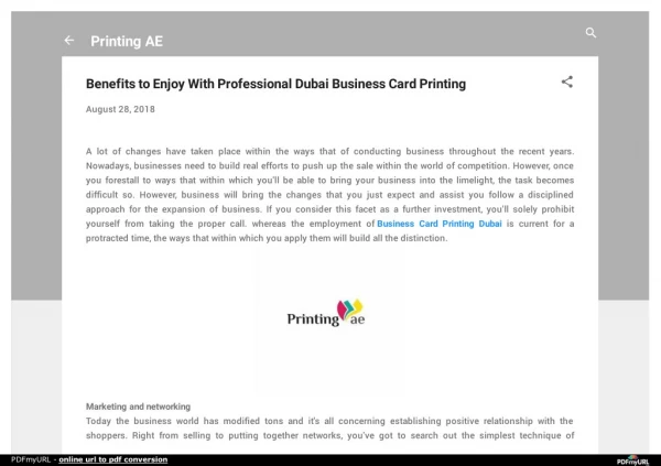 Benefits to Enjoy With Professional Dubai Business Card Printing