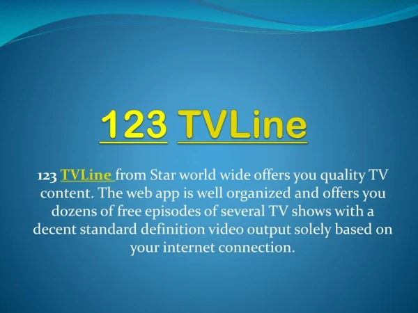 Best TV show website 123 TV Line