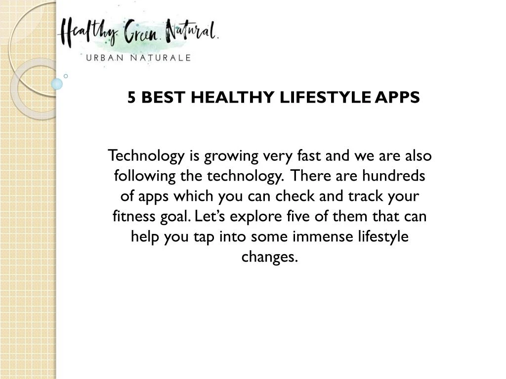 5 best healthy lifestyle apps