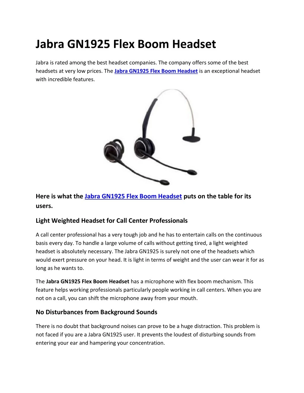 jabra gn1925 flex boom headset