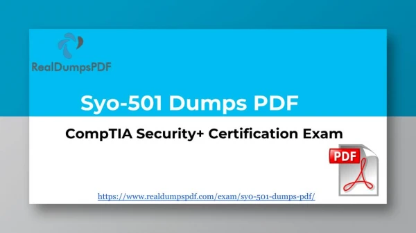 Try This Latest Sy0-501 Dumps PDF To Pass Your Exam