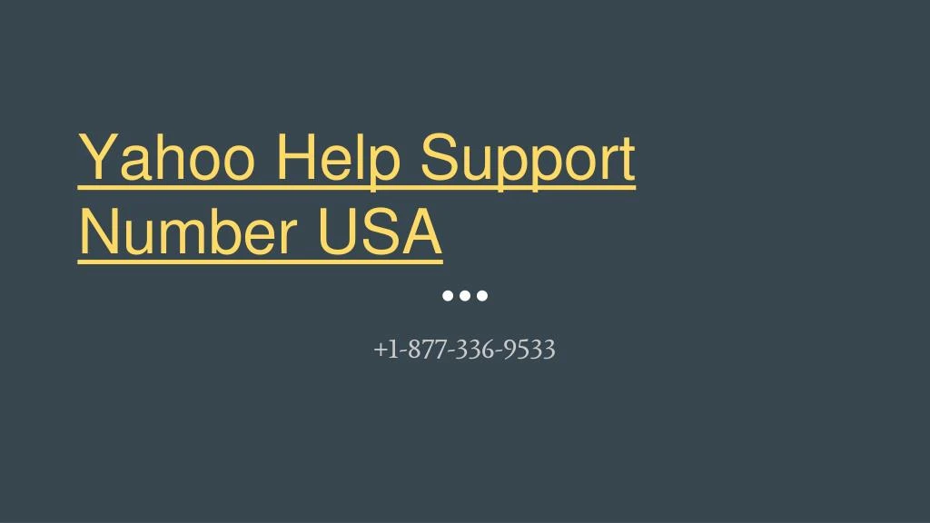 yahoo help support number usa