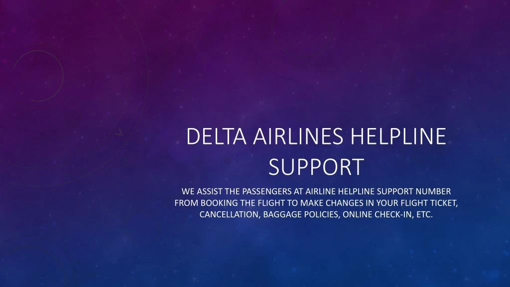 delta airlines helpline support