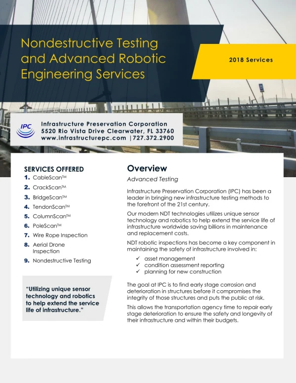 Nondestructive Testing and Advanced Robotic Engineering Services