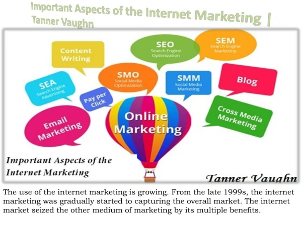 Important Aspects of the Internet Marketing | Tanner Vaughn