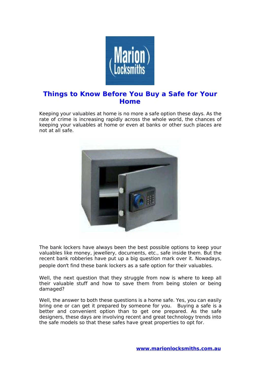 things to know before you buy a safe for your home