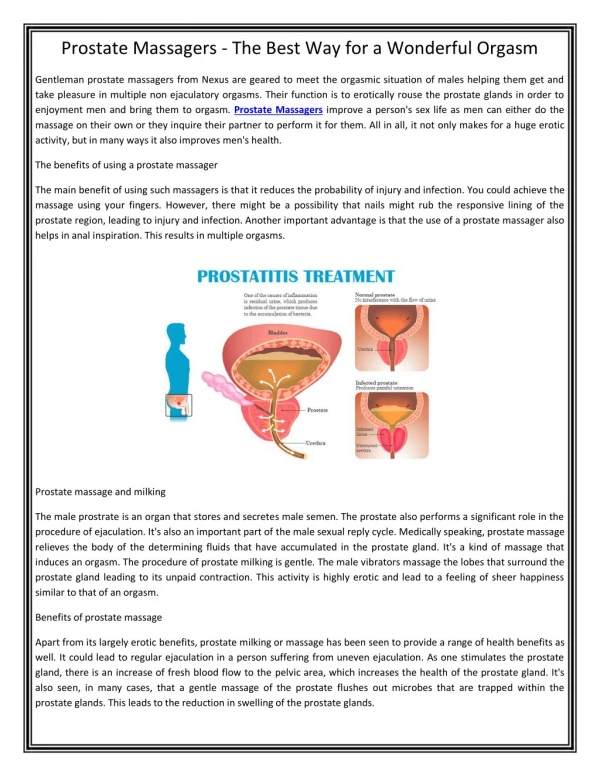 Prostate Massage Therapy