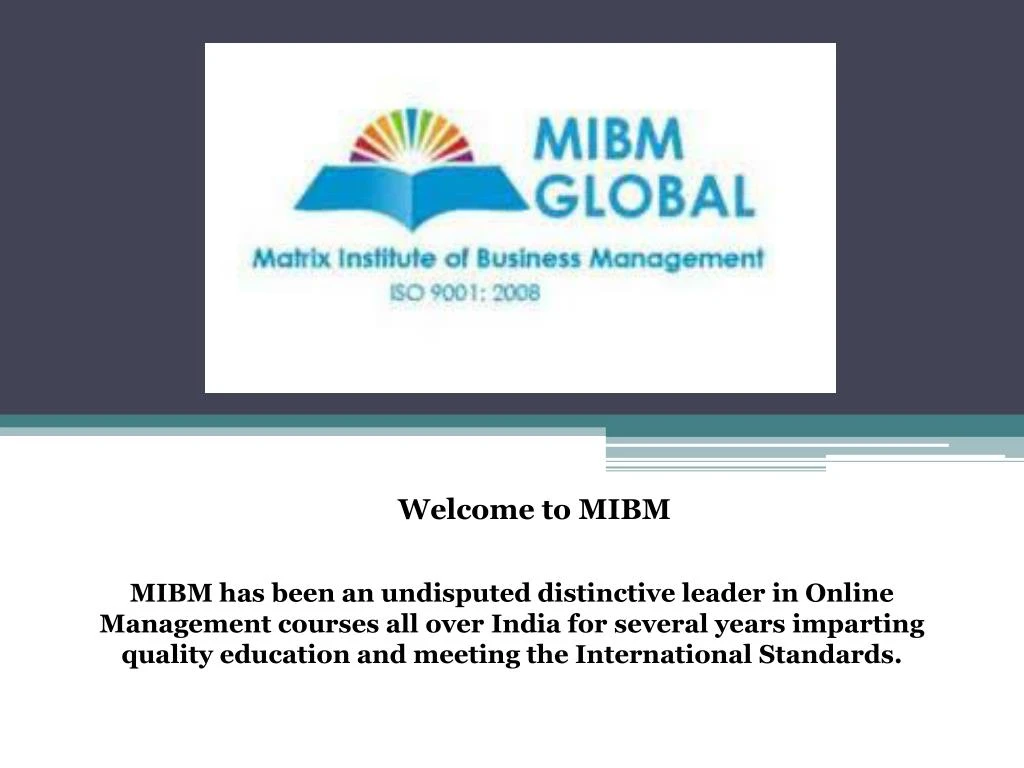 welcome to mibm