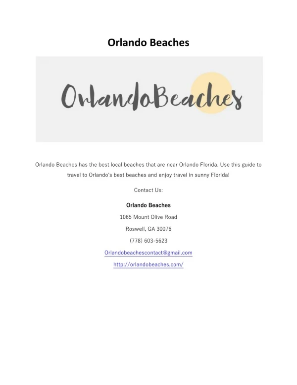 Best Beaches Near Orlando