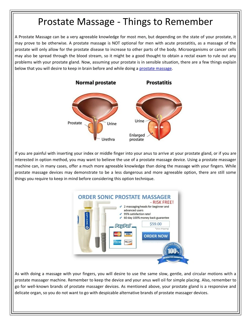 prostate massage things to remember