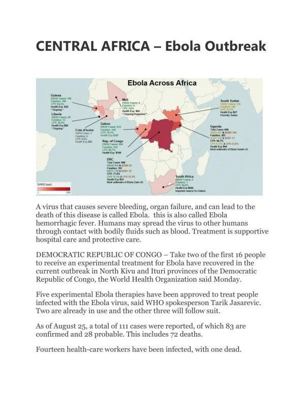 Central africa- Ebola outbreak