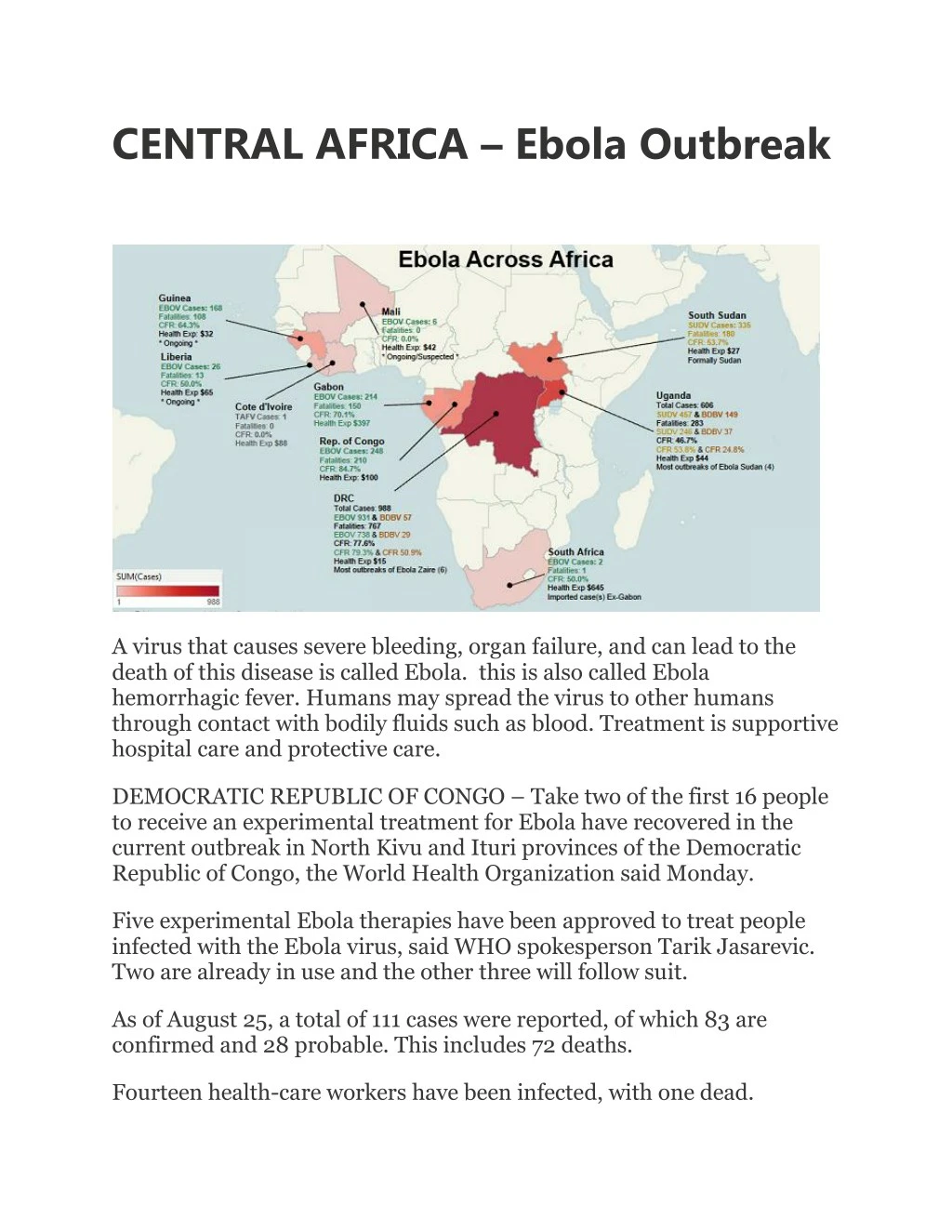 central africa ebola outbreak