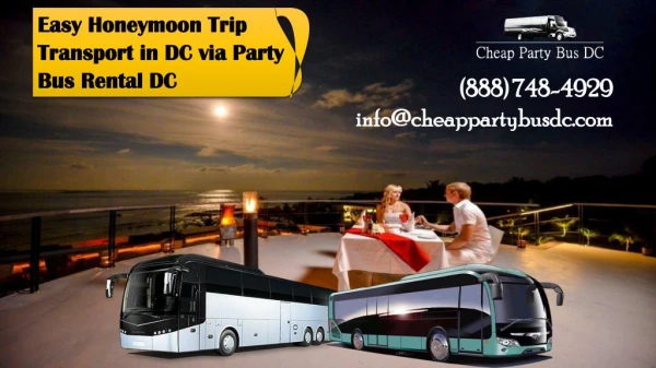 Easy Honeymoon Trip Transport in DC via Party Bus Rental DC