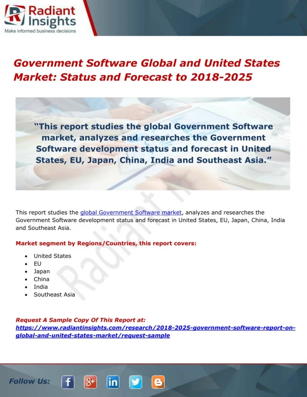 Government Software Global and United States Market Status and Forecast to 2018-2025