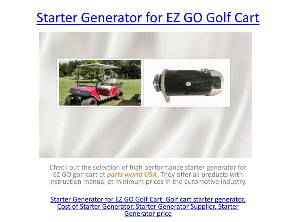 starter generator for ez go golf cart