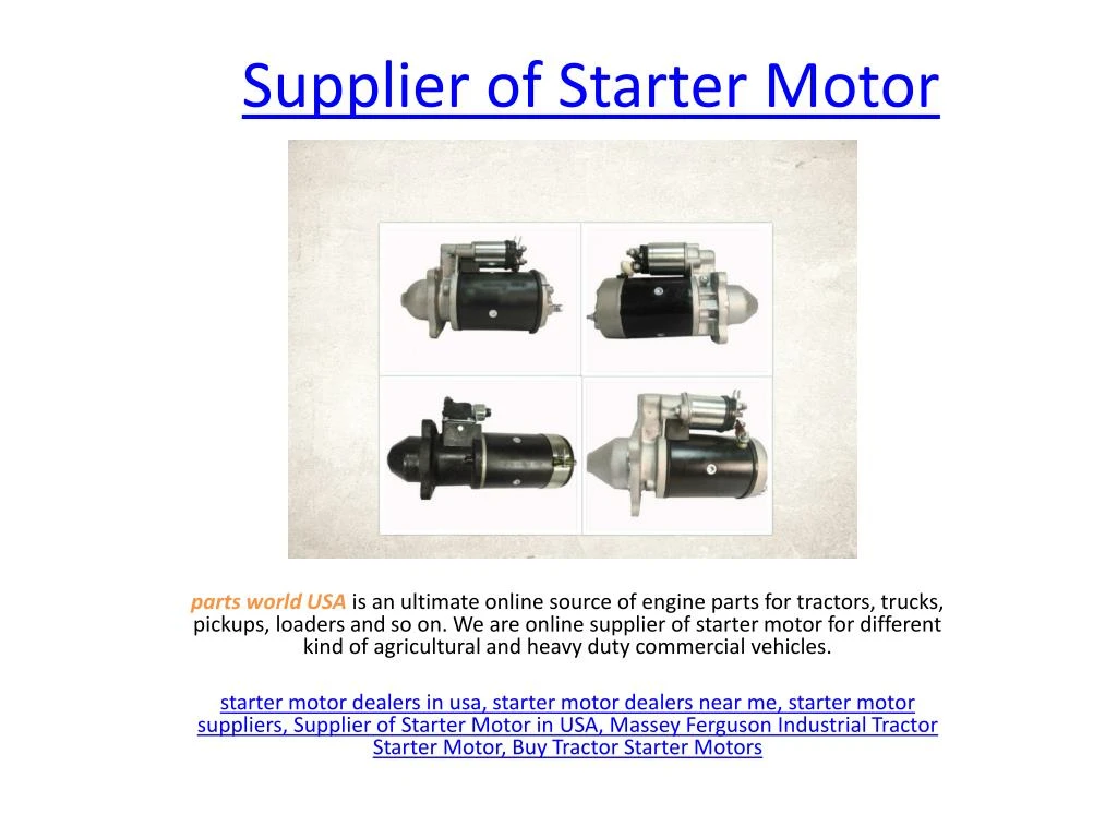 supplier of starter motor