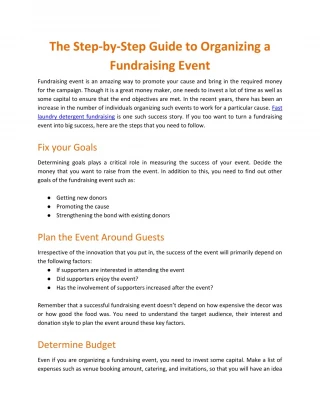 The Step-by-Step Guide to Organizing a Fundraising Event