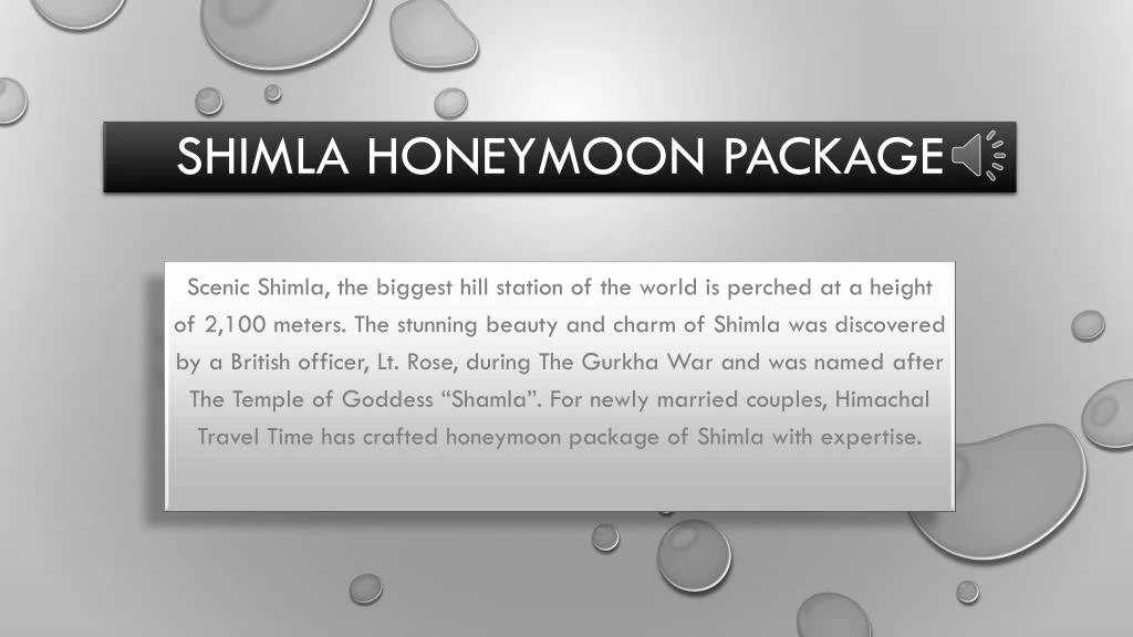 shimla honeymoon package